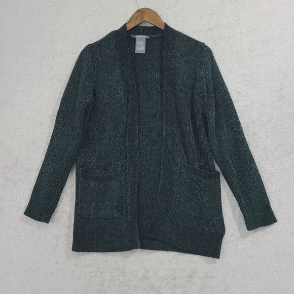 NEW Matty M Womens XS Open Front Cardigan Dark Chenille Knit - Picture 1 of 6